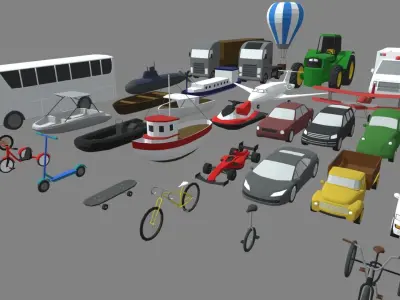 Low Poly Vehicle Pack 01 Low-poly 3D model
