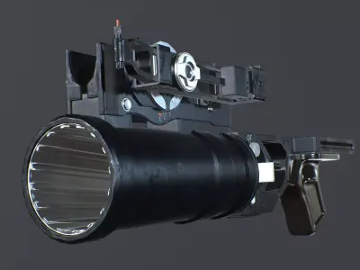 Grenade launcher Low-poly 3D model