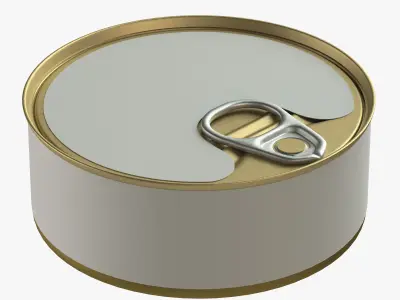 canned food round tin metal aluminium can 01 3D model