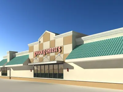 Chuk E Cheese burger Low-poly 3D model