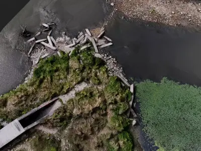 riverside bridge debris part PBR photogrammetry Low-poly 3D model