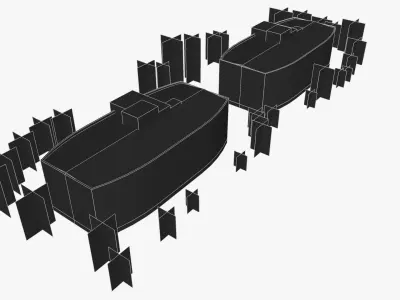 Waterside Towers Low-poly 3D model