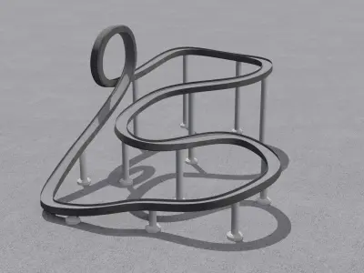 Acrobatic track Low-poly 3D model