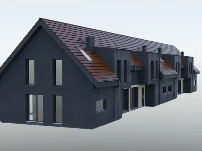 four private houses 3D model