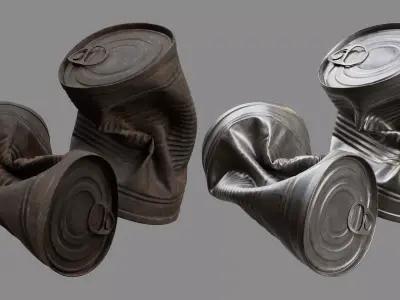 Crushed Food Can 04 3D model