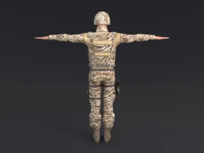 Soldier Rigged Low-poly 3D model