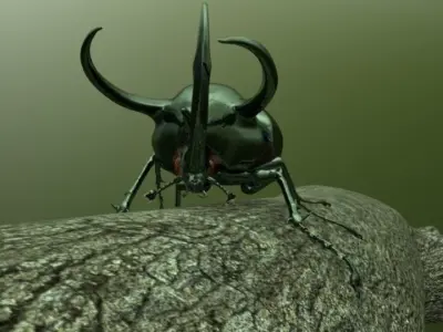 Chalcosoma Atlas beetle Textured no-rigging 3D model