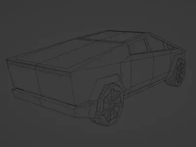 Low Poly Cybertruck Free low-poly 3D model