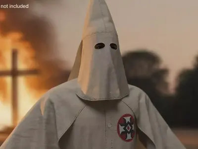 Character Ku Klux Klan in Old Mantle and Mask 3D model