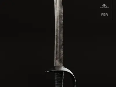 17th Century Boucan Knife Pirate Sword 3D model