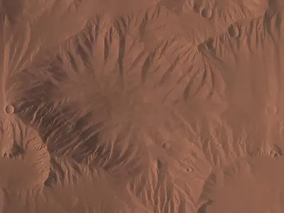 16K Seamless Mars Landscape Terrain - Smooth Erosion Free low-poly 3D model