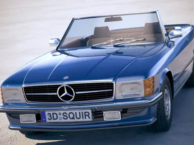 Mercedes SL r107 1981 3D model purchase