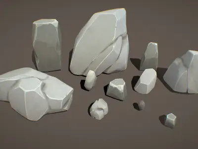 Free Pack - Rocks Stylized Free low-poly 3D model