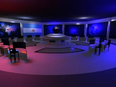 Command Center - Control Room- Military Base - Argentina Low-poly 3D model