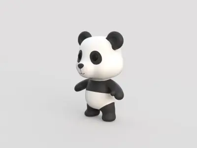 Little animal baby - Panda cute - Character002 Low-poly 3D model