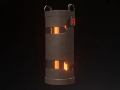 Nuclear Reactor Bomb Chamber Free low-poly 3D model