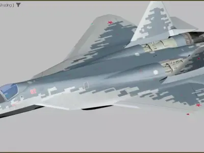 SU-57 Felon M with Stealth Nozzles Low-poly 3D model