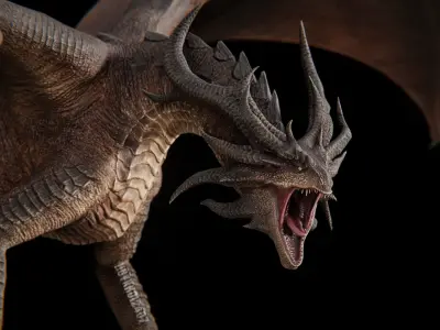 Hellfire Dragon Low-poly 3D model