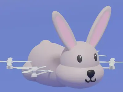 Cartoon Rabbit Animal Drone 3D model