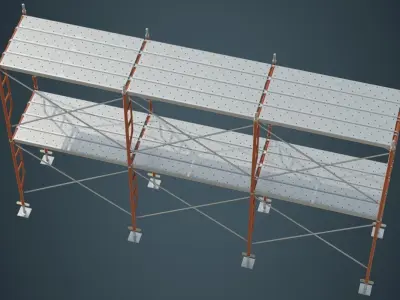 Scaffold 2A Low-poly 3D model