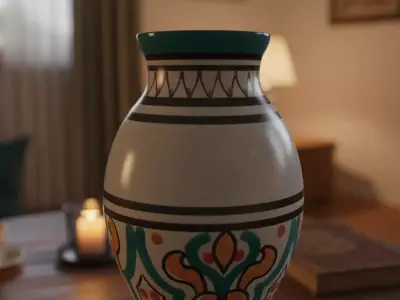 Moroccan Ceramic Pot  Traditional Handcrafted Design Low-poly 3D model