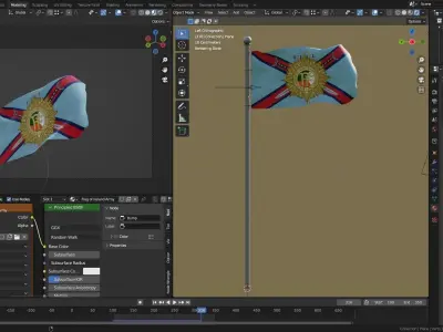 Animated Ireland Flags 3D model