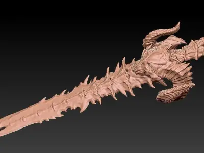 Demonic Sword  Low-poly 3D model