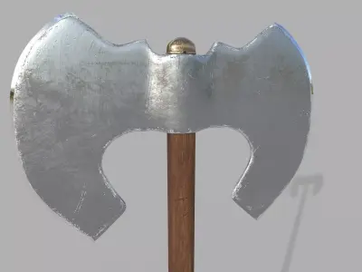 Double Sided Axe Photorealistic Low-poly 3D model