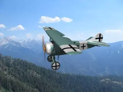 Fokker DVIII V09 3D model