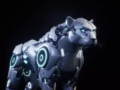CYBORG TIGER 3D MODEL Low-poly 3D model