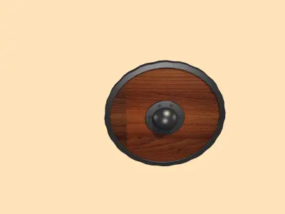 Vintage Wooden Shield 3D model