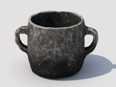 Stone Pot Low-poly 3D model
