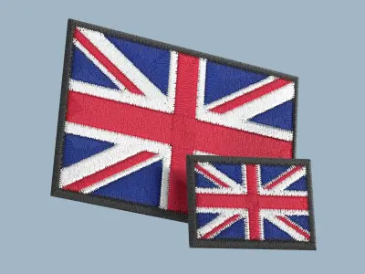 20 COUNTRY FLAG PATCHES Low-poly 3D model