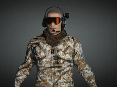 AAA Military Male Character 02 Low-poly 3D model