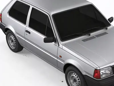 Classic Retro Hatchback Silver Vehicle 3d model Low-poly 3D model