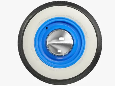 Retro Car Wheel V2 3D model