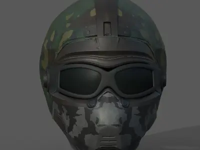 Helmet scifi armor combat military fantasy cyborg  Low-poly 3D model