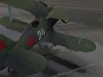 Polikarpov I-153 Chaika 3D model