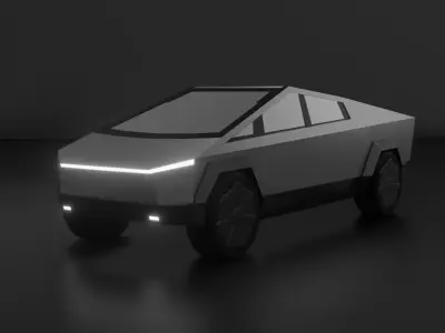 Low Poly Cybertruck Free low-poly 3D model