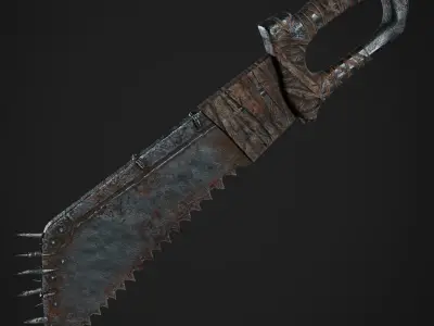 Post Apocalyptic Weapons - Saw Sword Free low-poly 3D model
