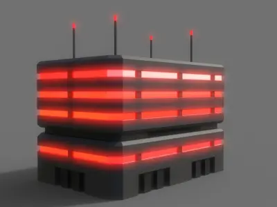 PBR Sci-Fi Building A30 Low-poly 3D model
