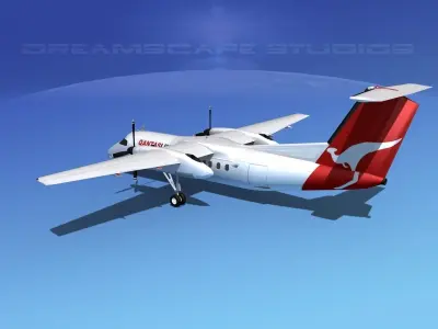 Dehaviland DHC-8 100 Qantaslink 3D model