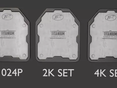 Titanium Armor Plate Low Poly Low-poly 3D model