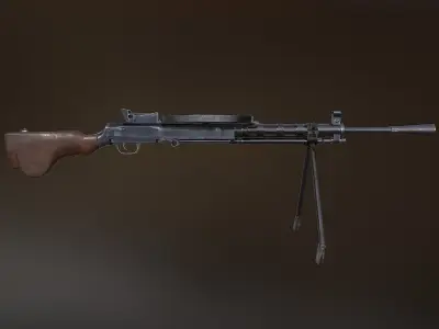 DP-28 Light Machine Gun Low-poly 3D model