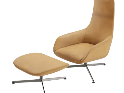  Carlos High Back Armchair Model, Brown 