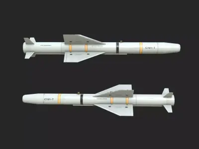 C-701T Air-to-Ground Missile Light Anti-ship Missile Low-poly 3D model