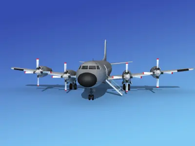 Lockheed L-188 Electra HP Bare Metal 3D model