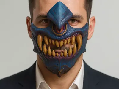 Alien Beast Mask STL 3D Print Model Creature Helmet Cosplay File 3D print model