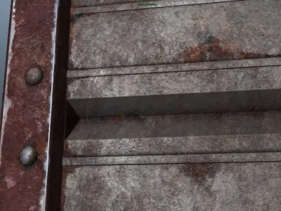 Rusted Metal Plate Low-poly 3D model