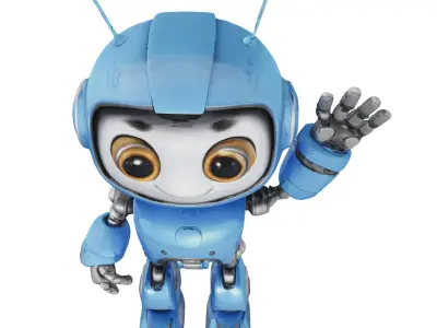 Friendly robot Free low-poly 3D model